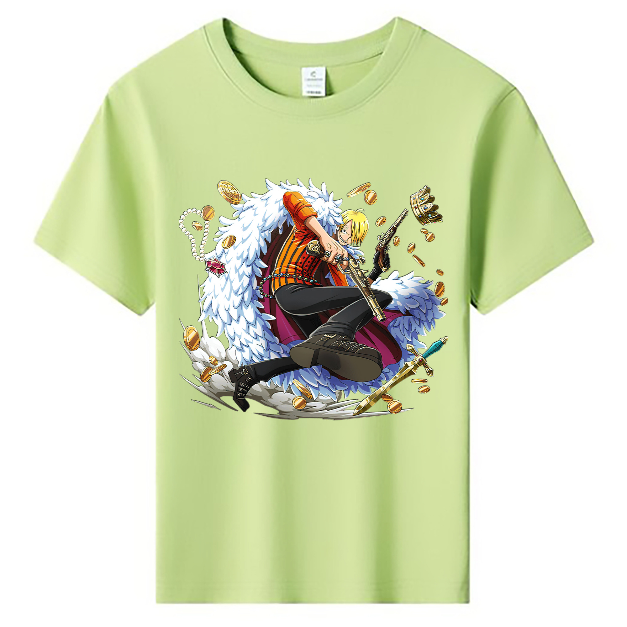 （画像用） ワンピース サンジ ONE PIECE Sanji 綿100％キッズTシャツ（フロントプリント）